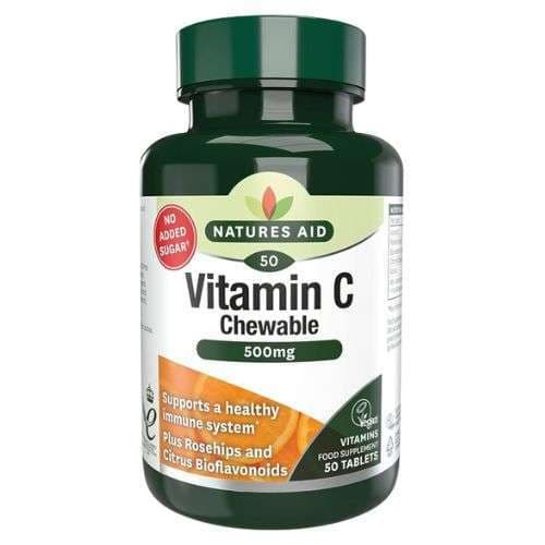 Natures Aid Vitamin C 500mg Sugar Free Chewable 50's