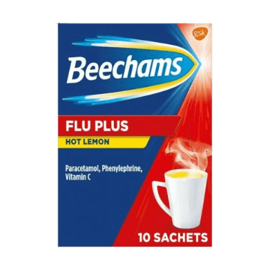 Beechams Flu Plus Satchets Hot Lemon 10's