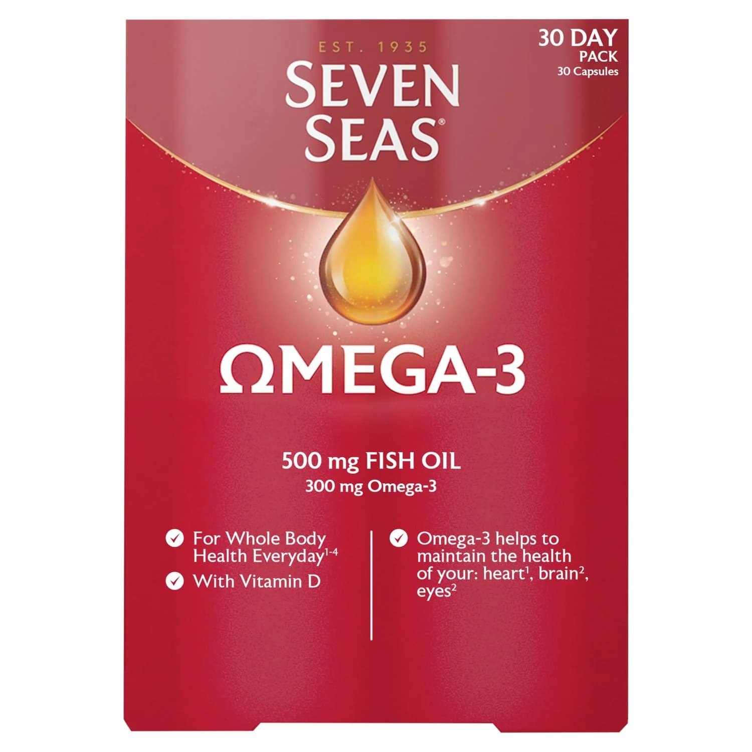Seven Seas Omega-3 (500mg-Fish Oil & 300mg Omega-3)