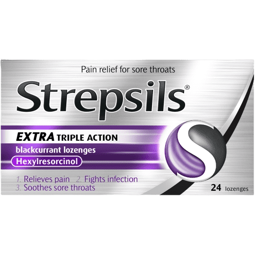 Strepsil Extra Triple Action Blackcurrent 24's