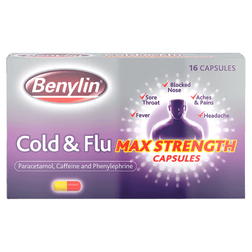 Benylin Cold & Flu Max Strength Capsules 16's
