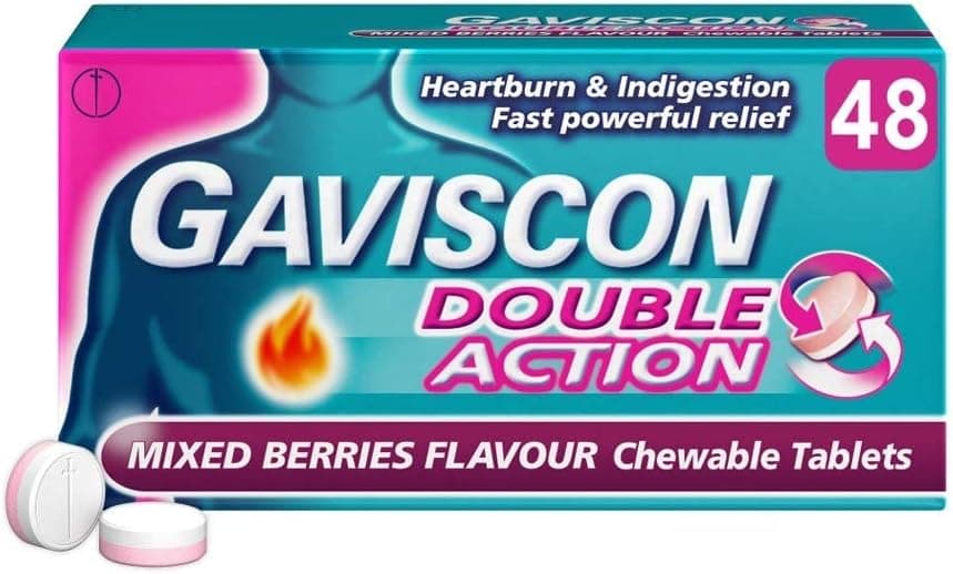 Gaviscon Double Action Mixed Berries Chewable 48's