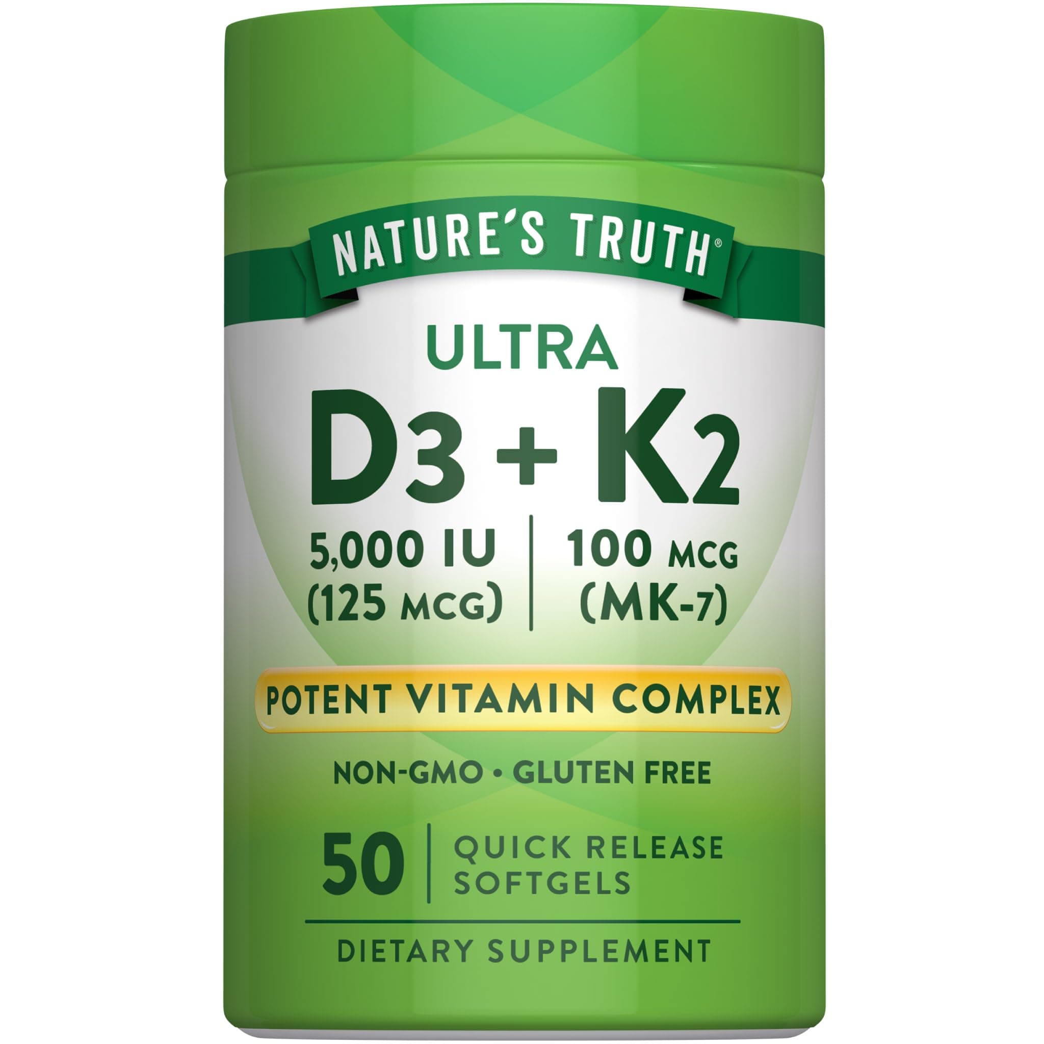 Nature's Truth K2 100mcg + D3 5000iu 125mcg