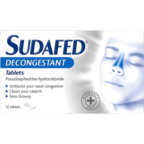 Sudafed Decongestant Tablets 12's